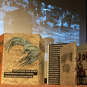artists' book with drawings of birds