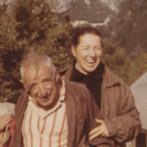 man and woman smiling