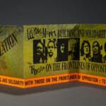 "The Necropolitics of Extraction" extended colorful accordion artists' book of prints and type