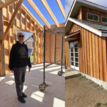 buildings and figure