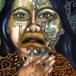 "Big Baby Balam" by Yreina D. Cervántez colorful painting