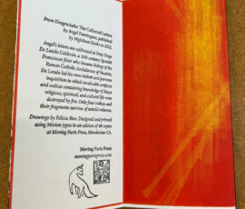 text on left, red print on right